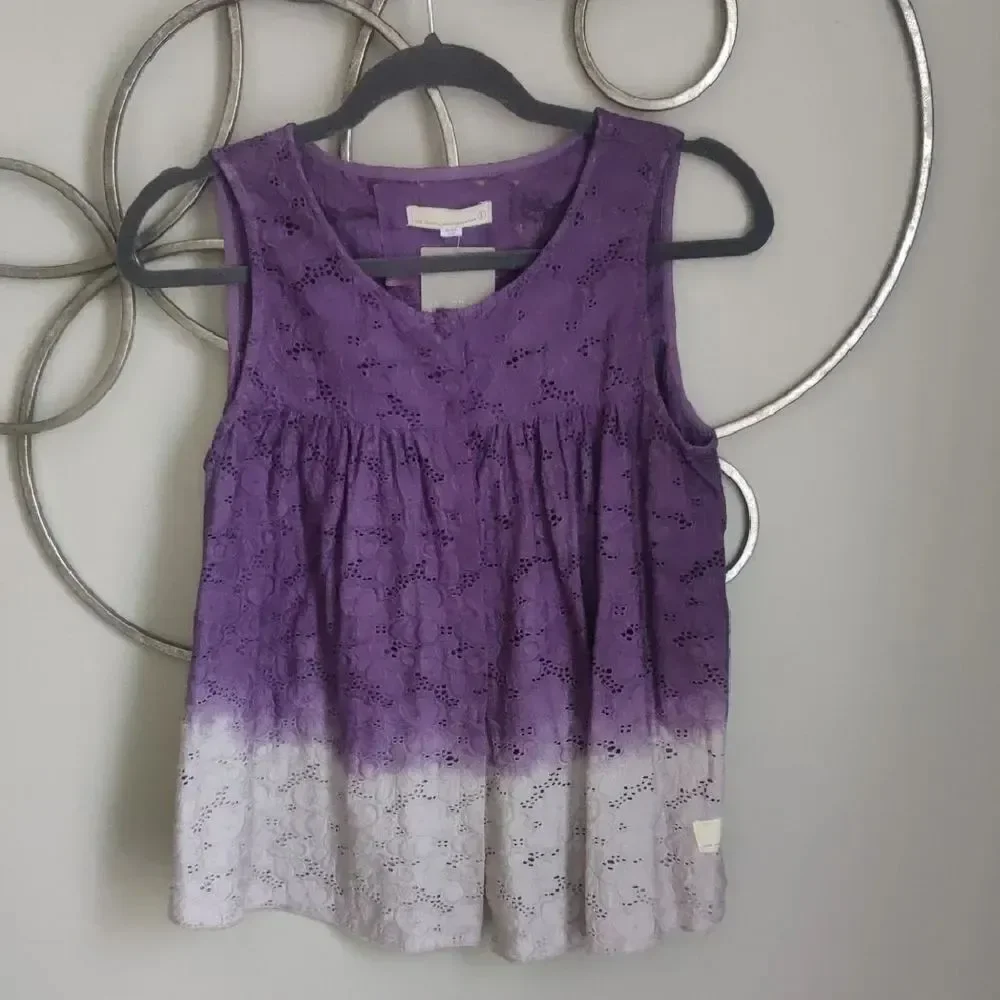 NWT $168 Odd Molly Purple and White Tank Top